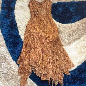 Brown and Tan Dress
